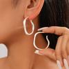 18K real gold plated irregular round silver needle stud earrings commuter earrings
