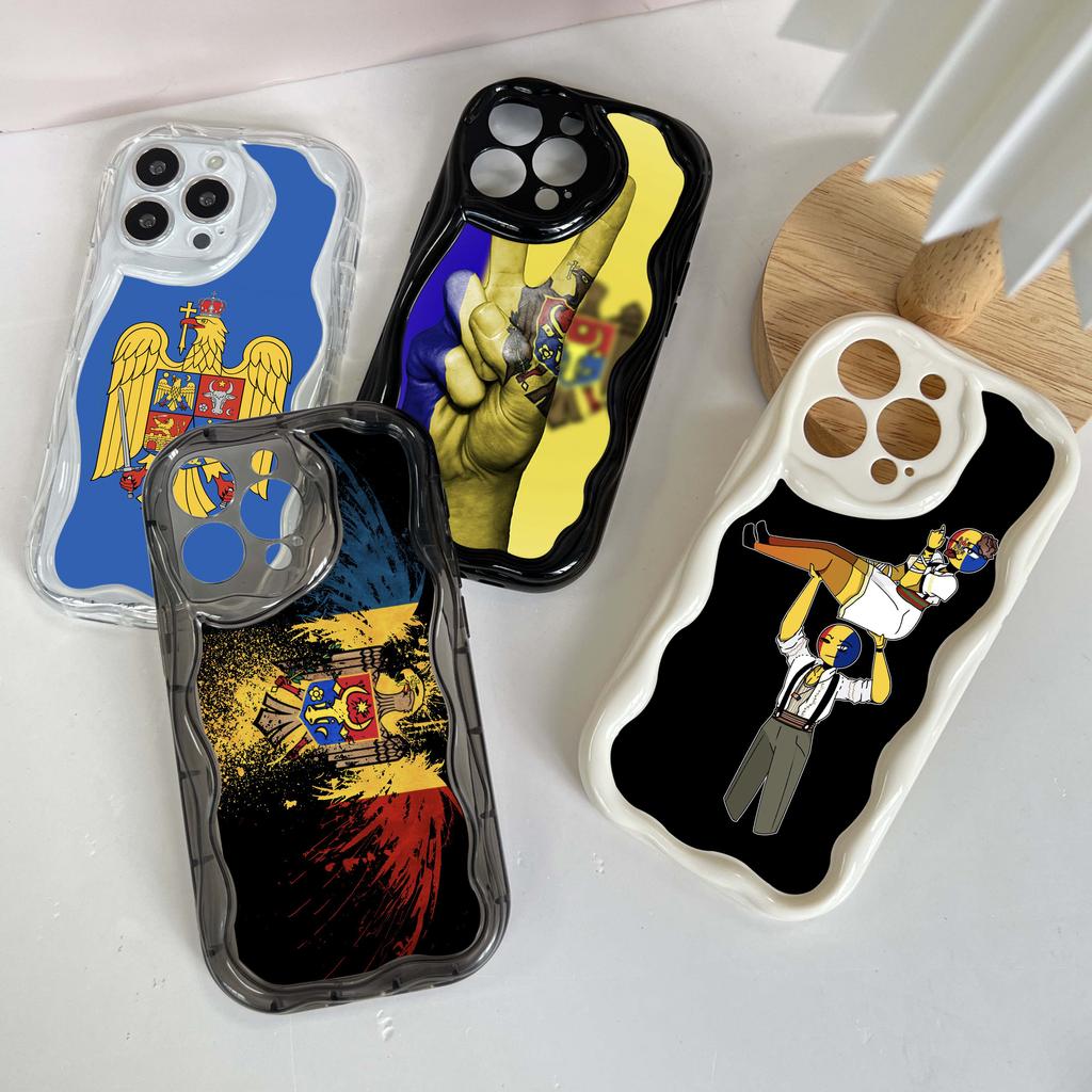 Ae94 Republic of Moldova Flag Protective Phone Cases for Apple iPhone 16 15 14 13 Pro Max 11 12 mini XR 7 8 6s Plus XS Max SE Wave TPU Back Cover