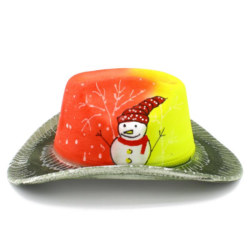 Colorful Skull Pattern Cowboy Hat for Halloween & Christmas Masquerade