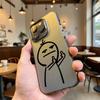 Figure Giving Middle Finger Hard Phone Case for Iphone 16 15 14 13 12 11 Pro Max Mini Shockproof Anti-Scratch Protective Cover