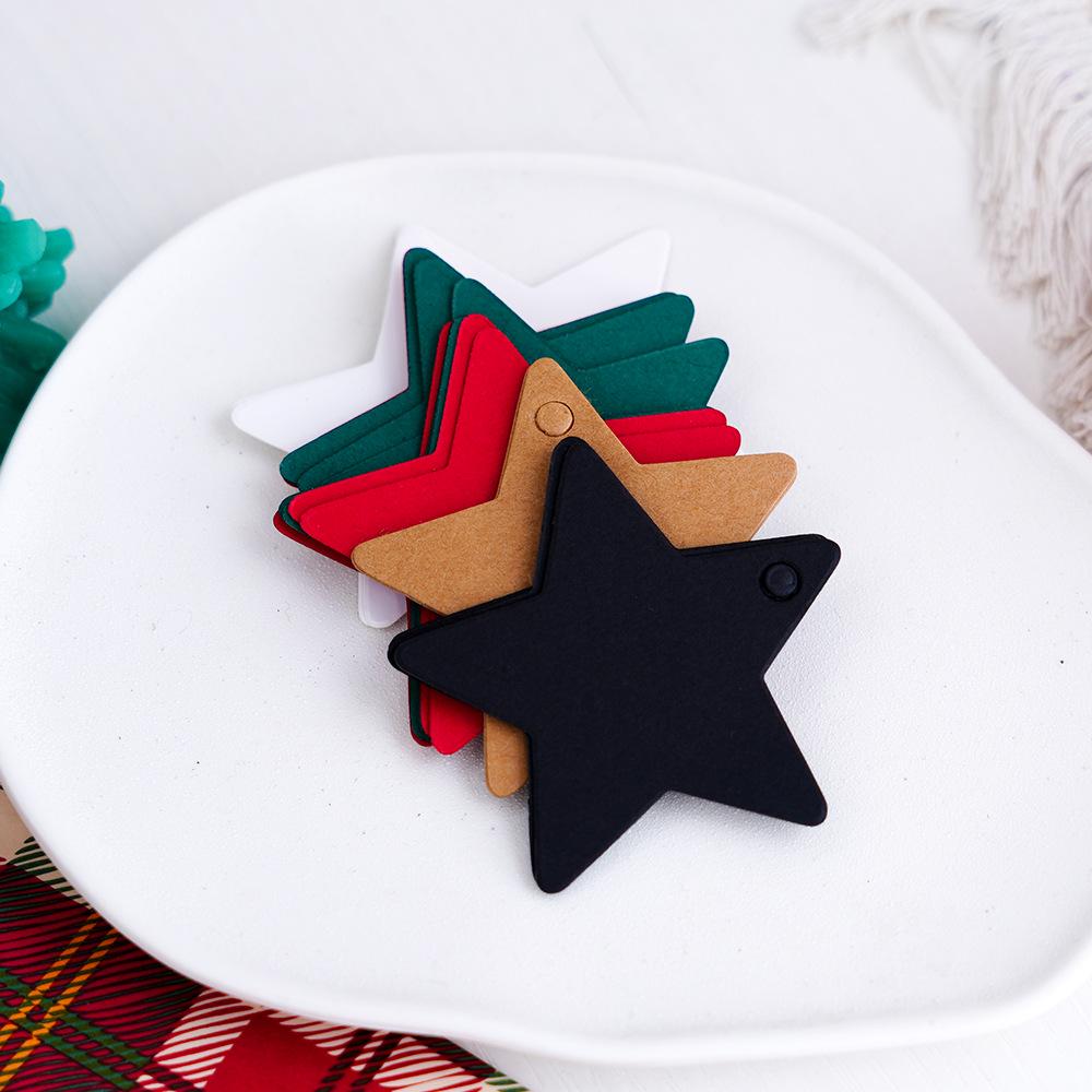 

Kraft Paper Five-Pointed Star Tags: Black & White Cards, Hand-Painted Bookmarks, Handmade Soap & Pendant Tags Red 6*6 cm; 100 pieces
