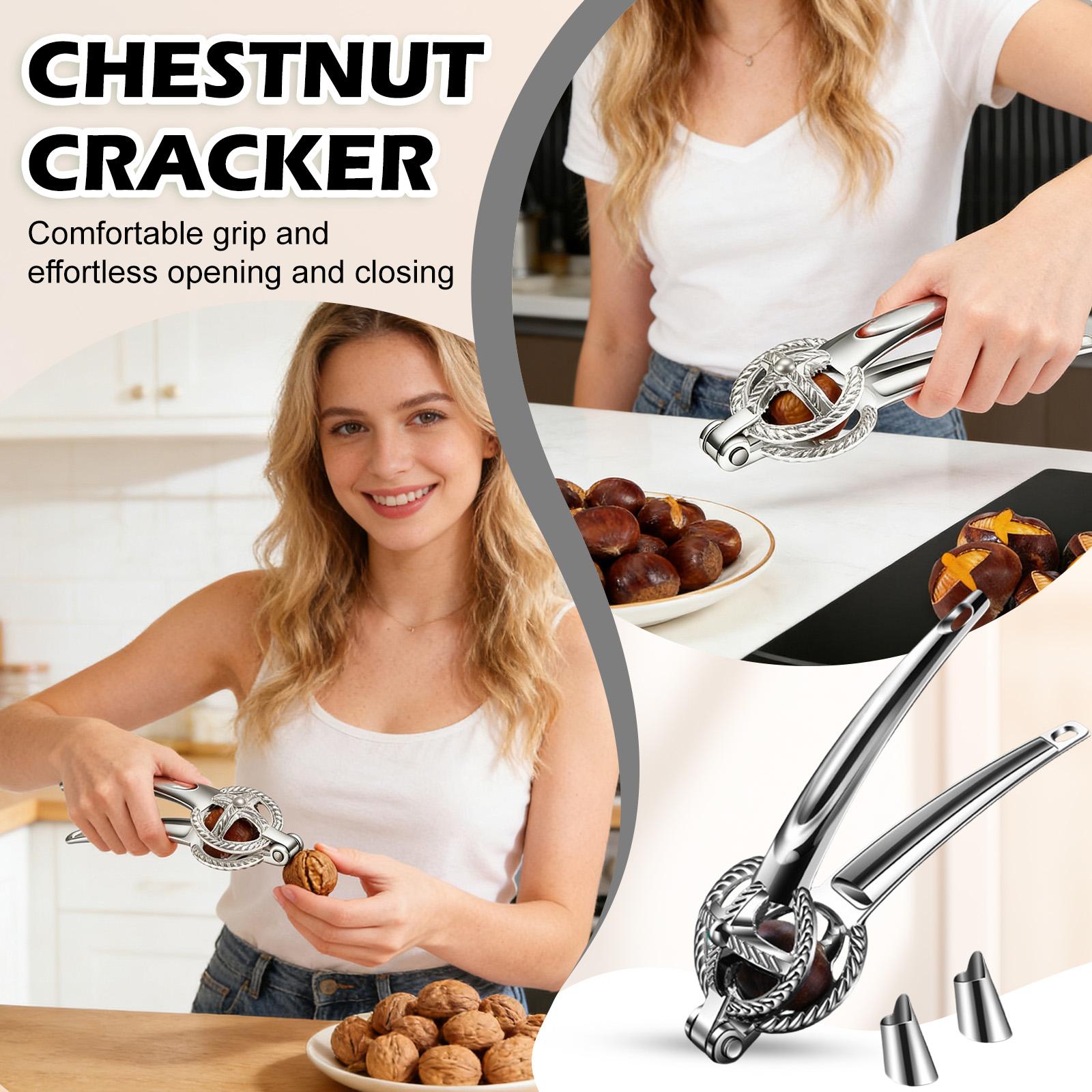 

Chestnut Cutter Tool Metal Labor Saving Lever-Action Chestnut Clip 7in Protable Visible Nut Tool Peeler One Size