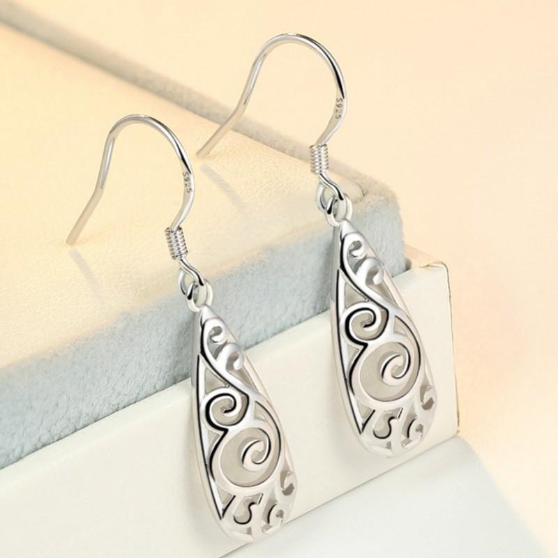 New 925 Sterling Silver Earrings for Women Original Charm Double Hoop Earrings Pave CZ Fine Engagement Anniversary Jewelry Gift