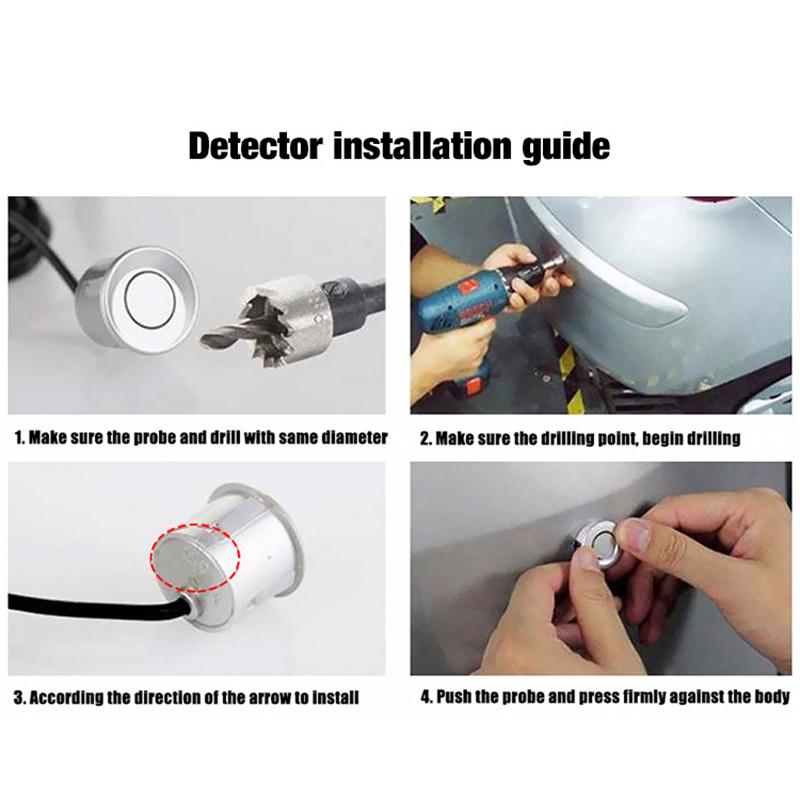 Parking Sensor Kit With 4 Radar LED Accurate Digital Display Of Obstacle Distance Alarm Parktronic Kit Detector Reversing Radar
