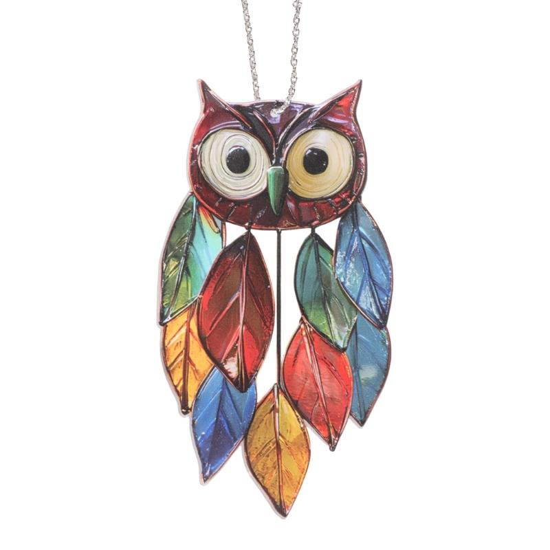 652F Acrylic Owls SunCatchers Handmade Wall Art For Home Window Decoration 20cm