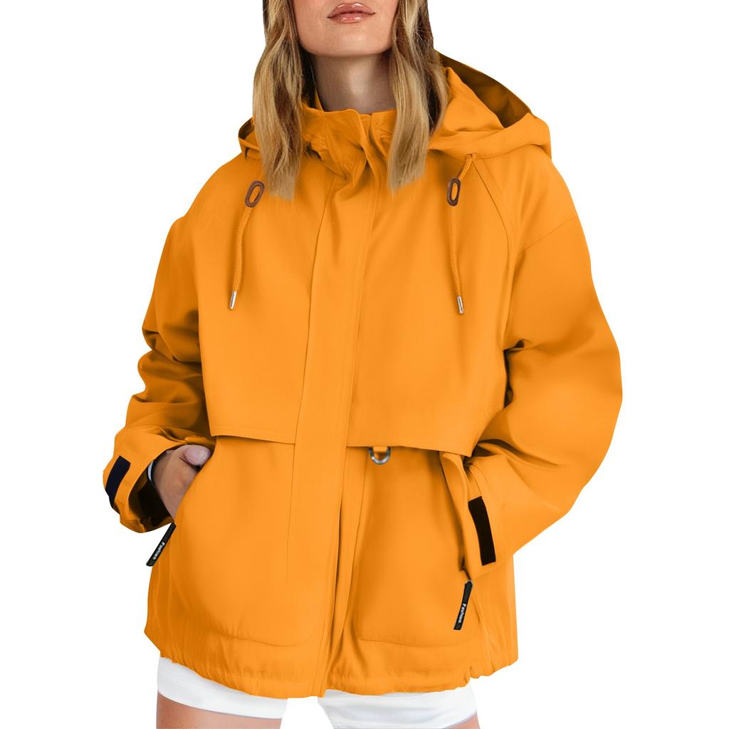 Women's Solid Color Long Sleeved Hooded Outdoor Suit Windproof And Waterproof Thin Jacket  Ehplore