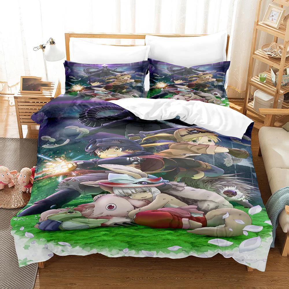 3D Printed Made In Abyss Bedding Set Pillowcase Anime Duvet Cover Double Twin Full Queen King Adult Kids Bedclothes Quilt Cover