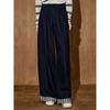 Coolhu Striped Cuffed Wide-Leg Slimming Casual Loose Jeans New Women's Trousers