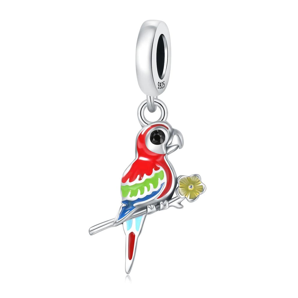 Copper Colorful Phoenix Parrot Owl Charm Pendant Beads Fit Charm Original Bracelet For Women Jewelry Making