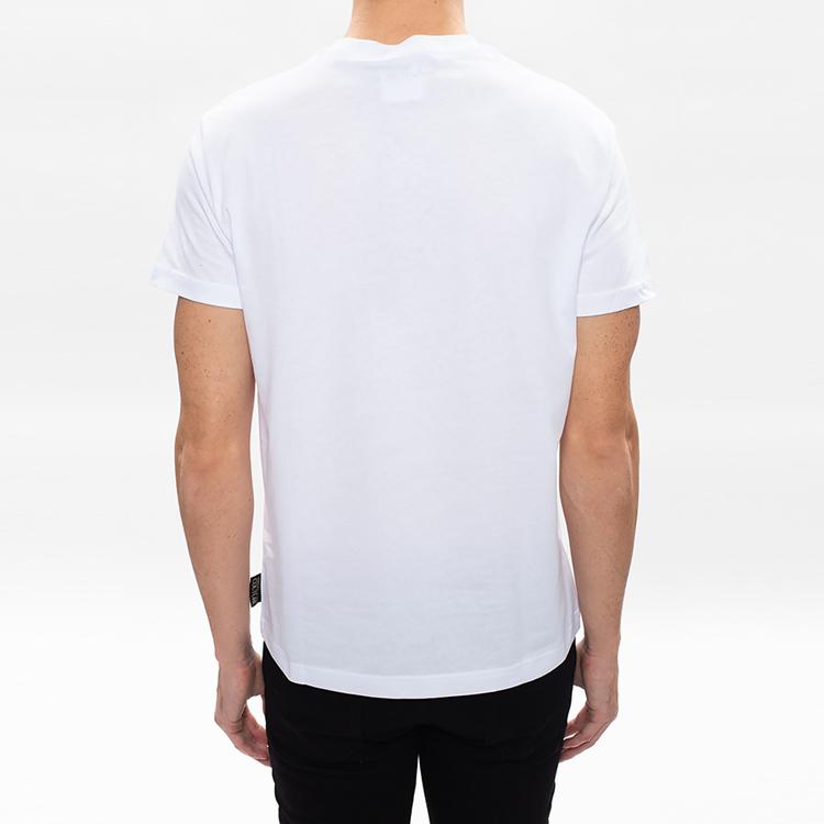 VERSACE JEANS COUTURE Letter Print SS21 T Shirt Men's White B3GZA7TF-30331-K41