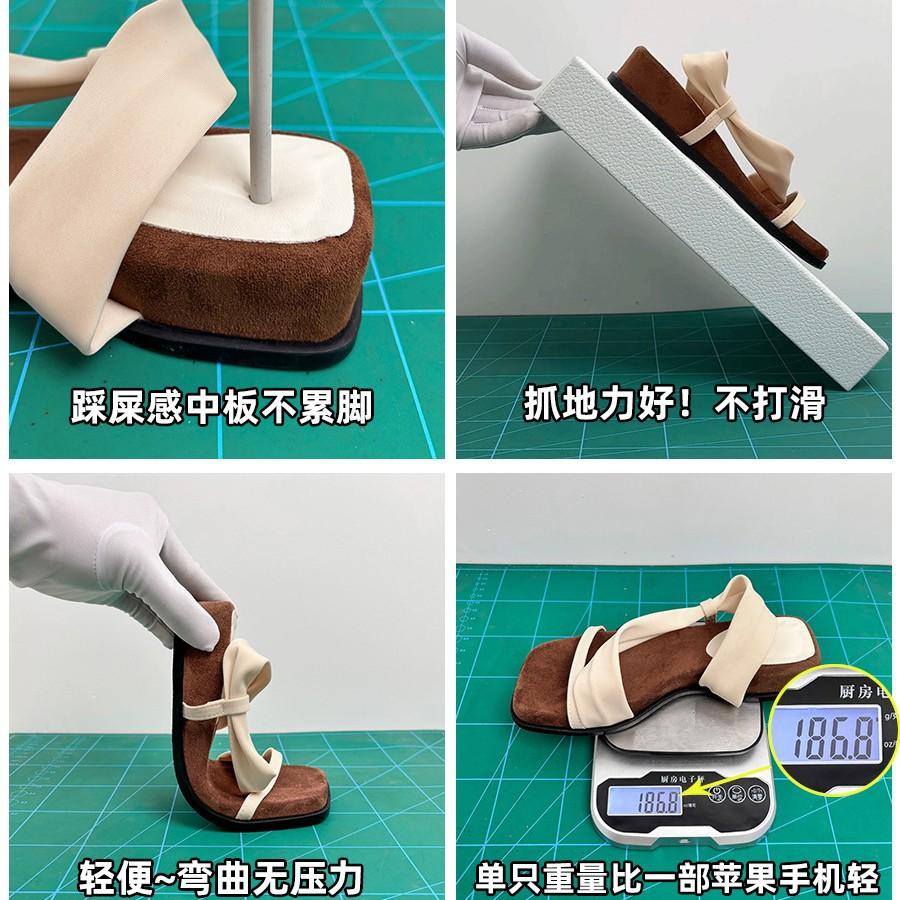 Sheepskin Version! Thick-soled Square Head with Cool Slippers for Women To Wear Outside Summer 2025 New Retro Temperament Two Sandals