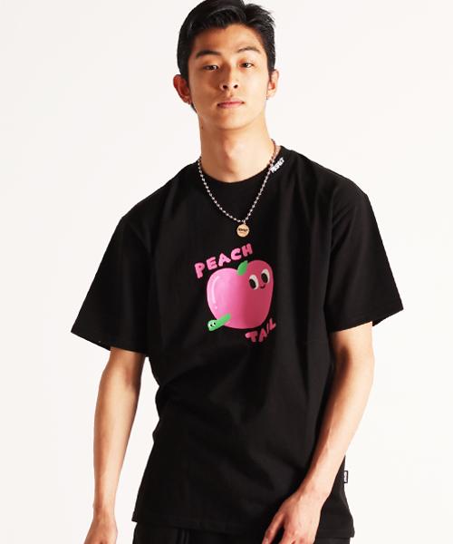 Respect [Respect X Dori] Peach Short Sleeve T-Shirt (Black) Black/L