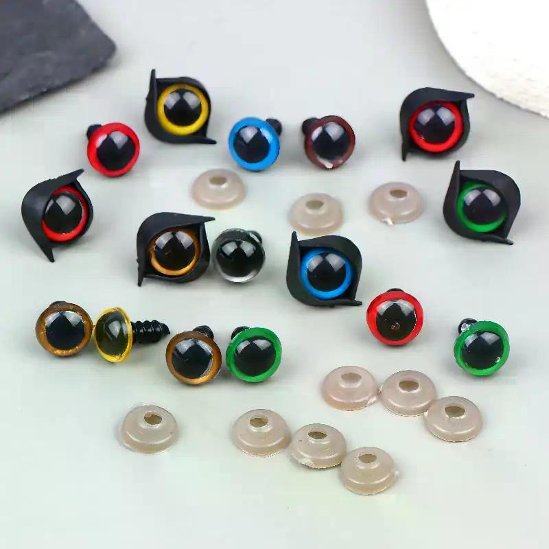 100Pcs/50pairs 12mm Color Plastic Safety Eyes For Crafts Bear Animal Doll Puppet Eyes Making Accessories With Washers