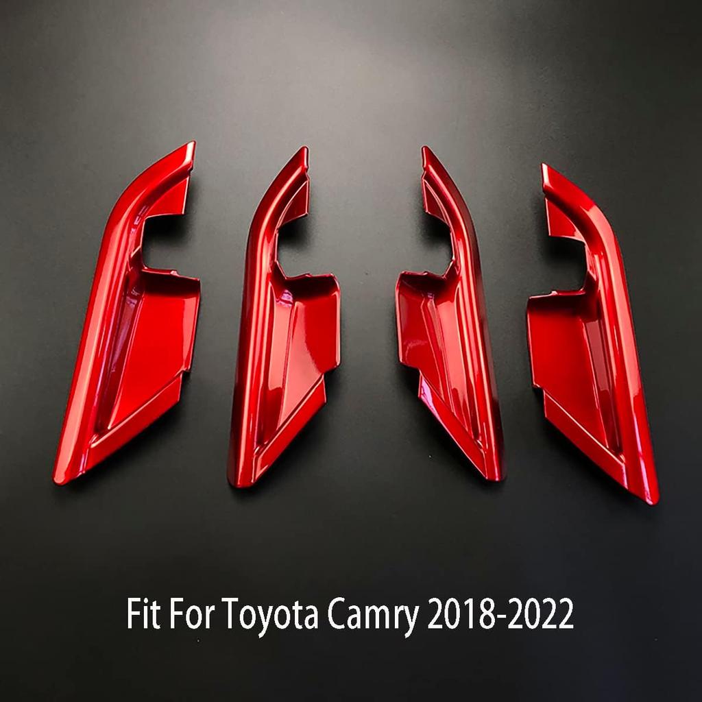 Car Accessories for Toyota Camry 2018 2019 2020 2021 2022 Inner Door Handle Decoration Cover Interior Door Bowl Frame Trim Sticker ( Red 4PCS,