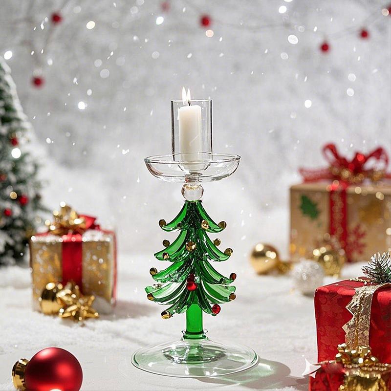 1PC Green Party Glass Candlesticks Nordic 2-in-1 Glass Candle Holder Vintage Multiple Options Available