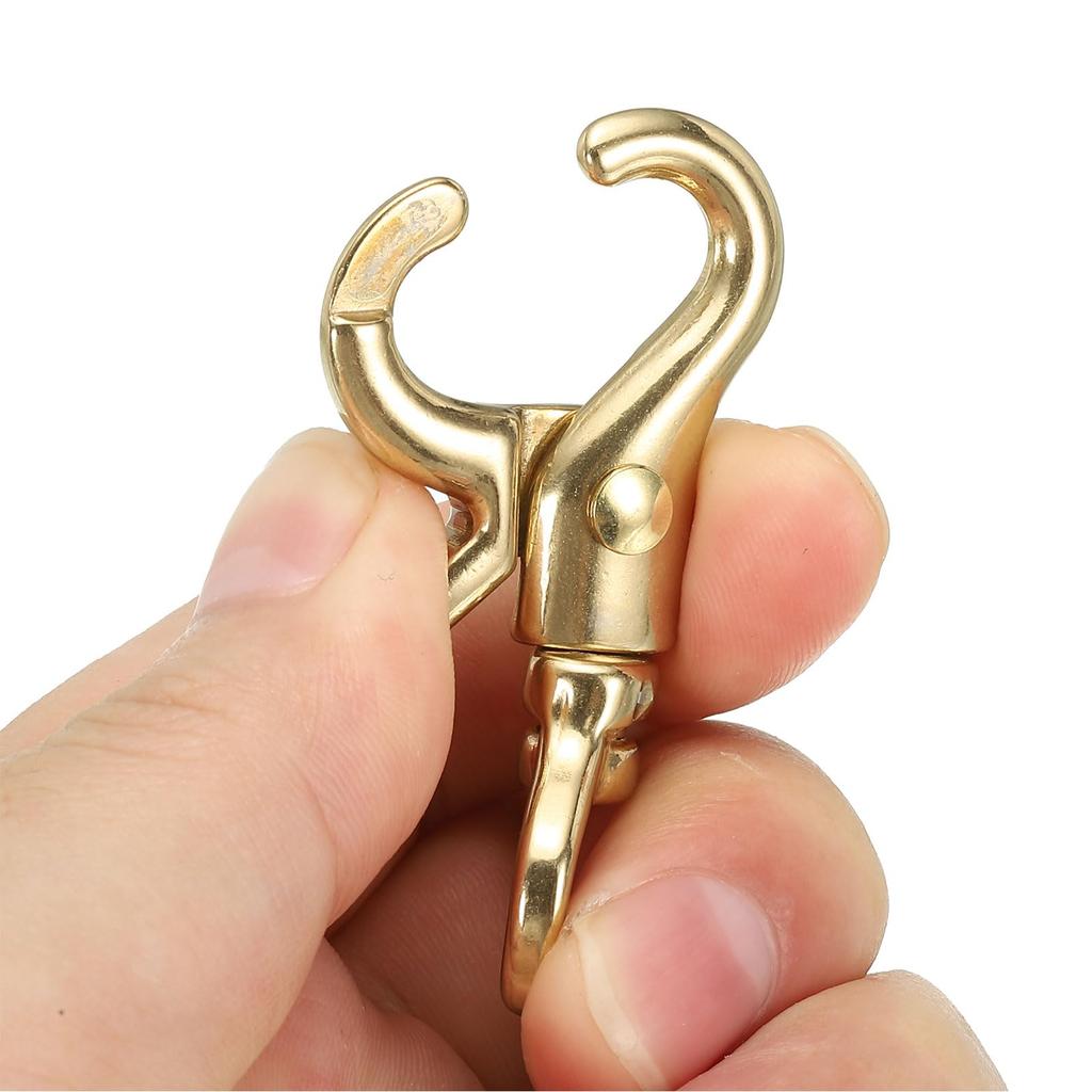 PATIKIL Lobster Rasp Keychains, 2-Pack, 3/4" Brass Oval Lobster Rasp Swivel Trigger Snap Hook Purse Lanyard Clips for DIY Leather Crafts