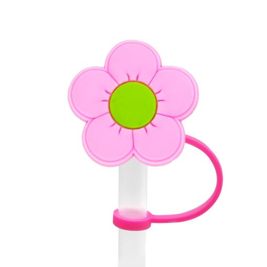 8Pcs 8-10MM Cover Flower Straw Food Grade Silicone Reusable Dust-proof Cute Universal Mini