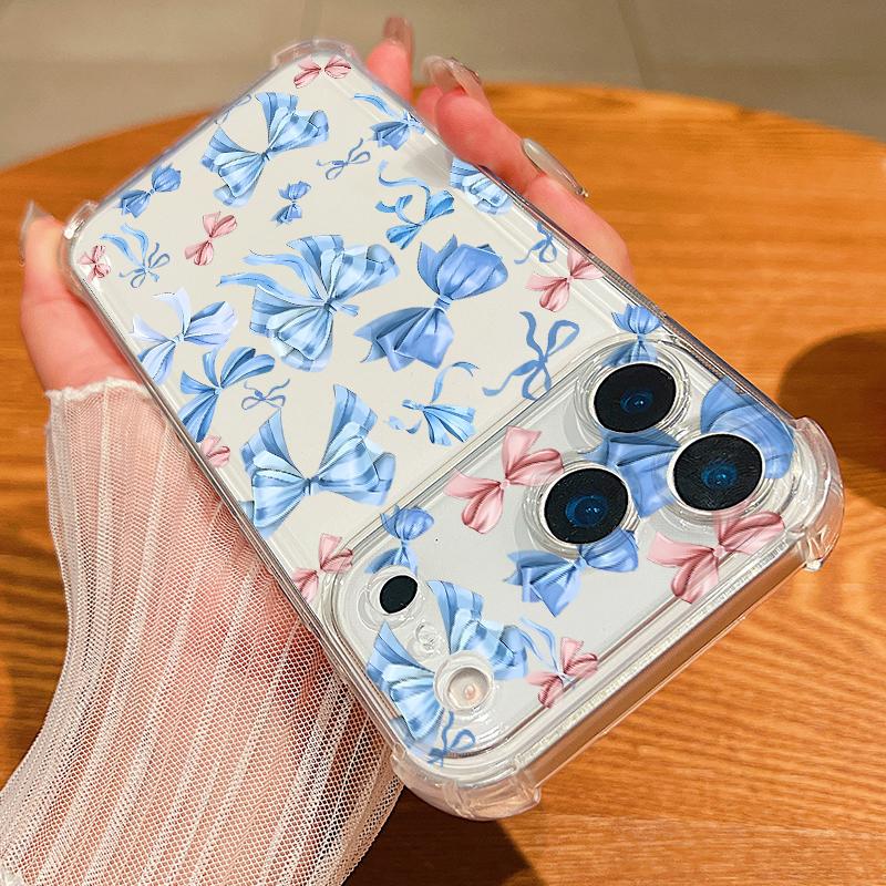 Card Slot Pocket Phone Case For iPhone Air 17 16 15 Pro Max 14 13 17 Pro 12 11 16e Shockproof Colorful Butterfly Clear TPU Cover