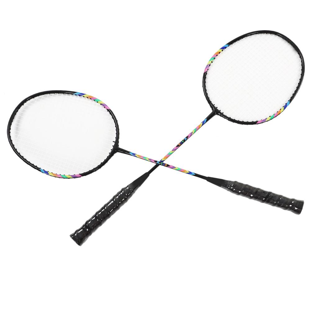 2Pcs Badminton Racquets Set Lightweight Sturdy Double Badminton Rackets with Storage Bag for 2 Player