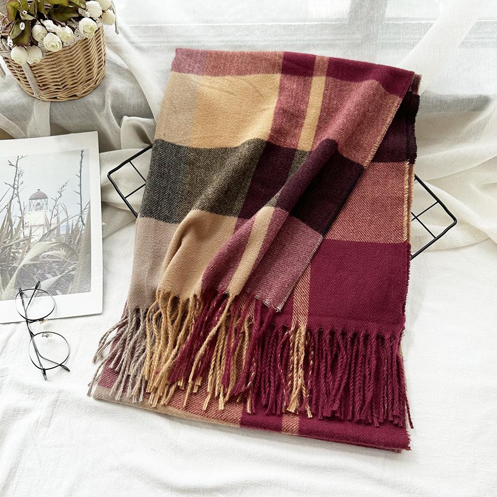 Imitationskaschmirschal Damenmode Herbst und Winter High-End-Feeling Karoschal Neuer Herrenschal Schal