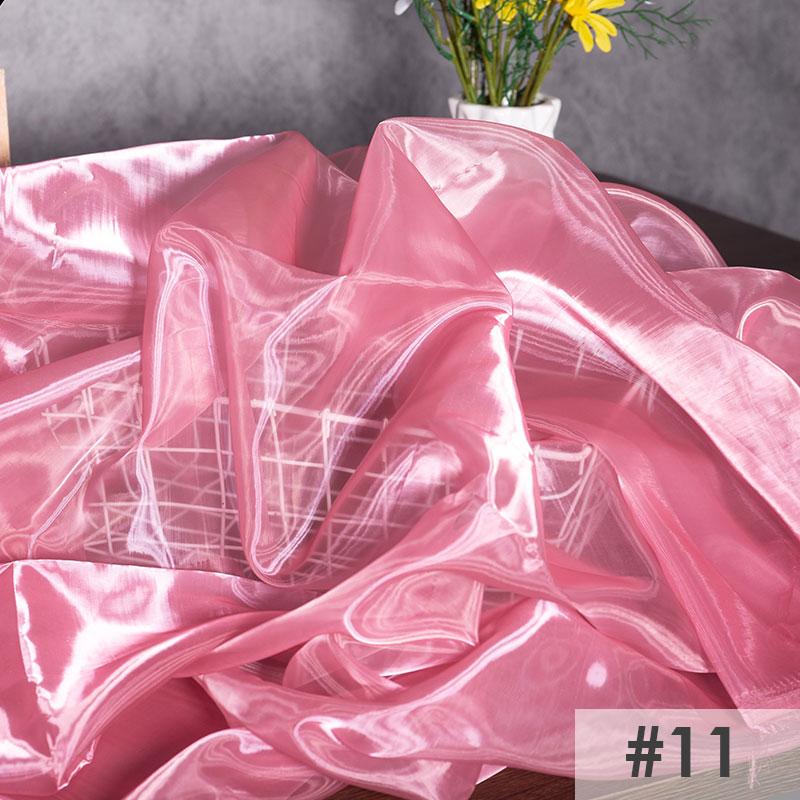 Perspective Crystal Satin Fabric Floating Liquid Silky Metal Touch Stiff Fashion Designer Fabric For Sewing Dress Hanfu Material