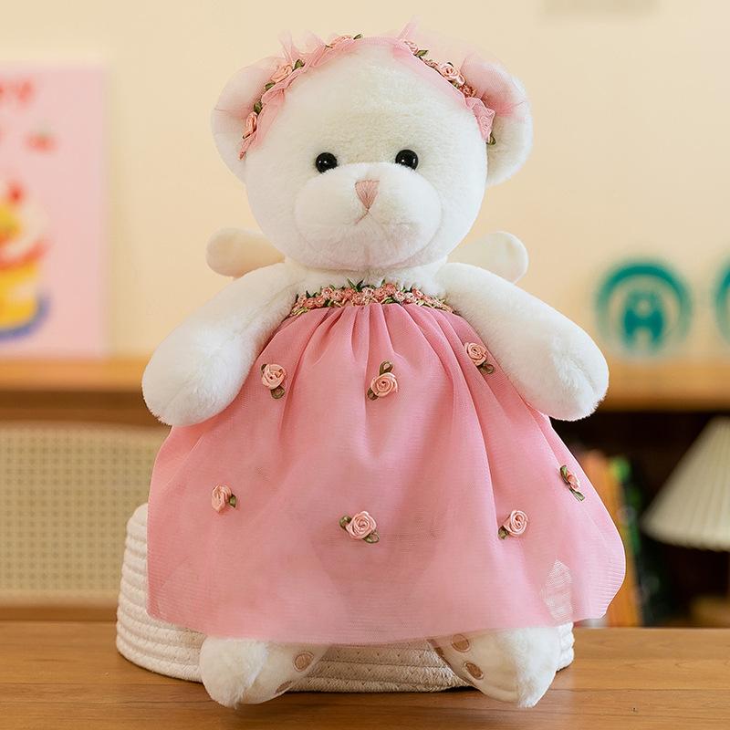 Plush Doll Bear Toy Monet Painting Style Fairy Tale Flower Dress Gift Wedding