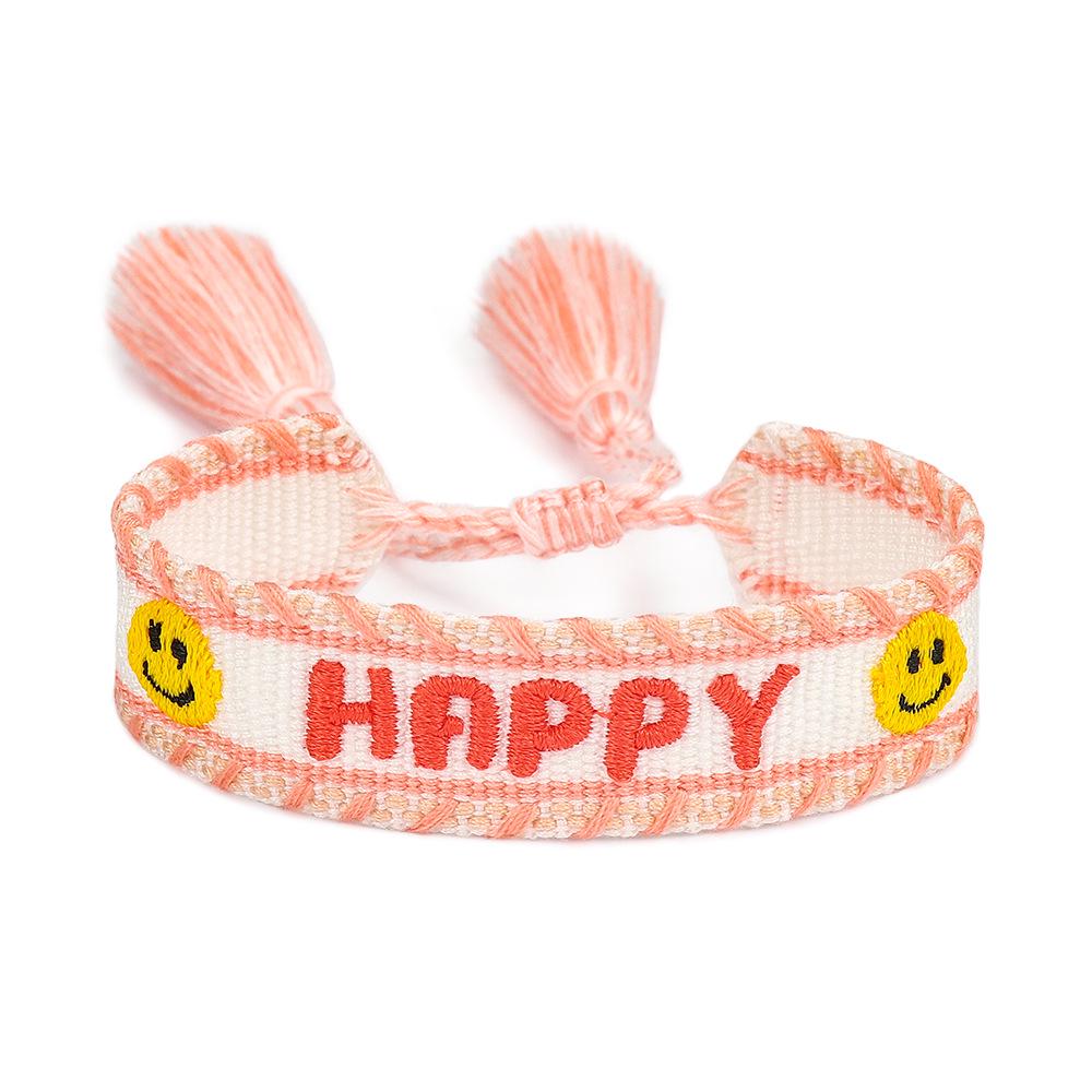 European-American Style Handwoven Lace Bracelet - Women's Fashion, Adjustable Letter Design