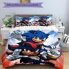 3pcs Speedsters United Sonic and Shadow's Quilt Set Cartoon Themed Bed Quilt Set Lovely Character Bedroom Decor Bed Quilt Set Four Seasons (1 Cov