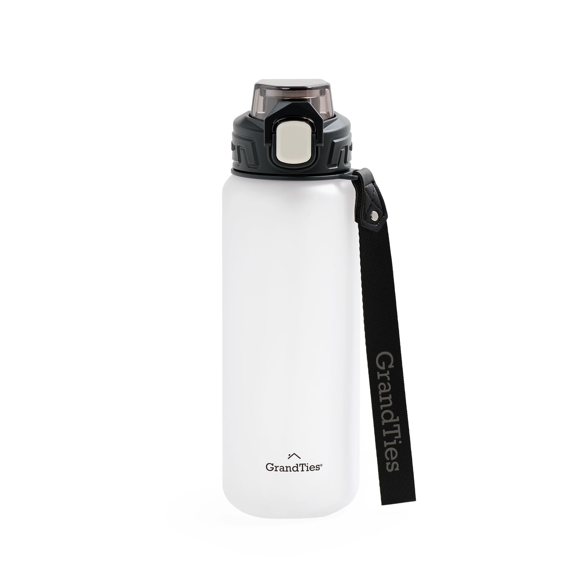 

GRANDTIES Tritan Sports Water Bottle, 800ml, with a removable silicone straw, Tritan resin, leak-proof even upside down, one-push fastening, and a