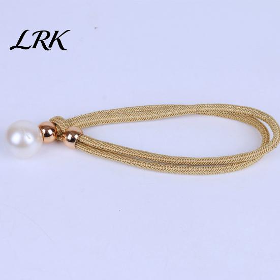 Faux Pearl Curtain Tieback 1Pc Tieback, Woven Rope Adjustable Holder, Stylish Windproof Ties Bead End Draperies Holder for Living Room Bedroom