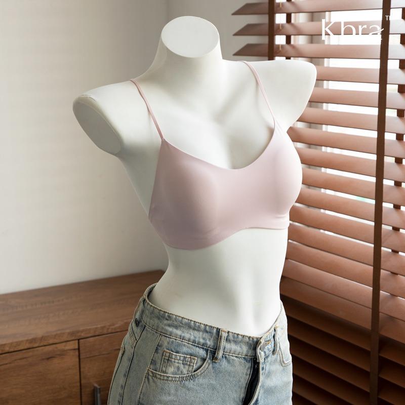 Invisible Seamless Cross Back Push Up Wireless Thin Cup Bra With Thin Shoulder Straps