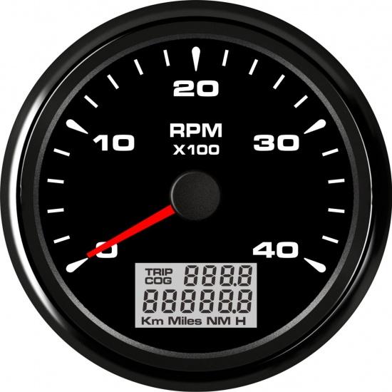 Tahometru universal de 85 mm pentru barcă de mașină Tahometru 0-6000 rpm 1-300 de viteză Contor de turații cu oră de călătorie 7 culori