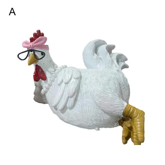 Dobré ráno Kuřecí figurka Pryskyřice Sedící Ležící Slepice Socha Socha Domácí kancelář Stolní polička Dekorace Ornament Festival Dárek