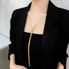 Ultra-Long Adjustable Titanium Steel Women's Necklace with Snake Bone Chain - Elegant, Versatile, Light Luxury Design for a High-End Feel