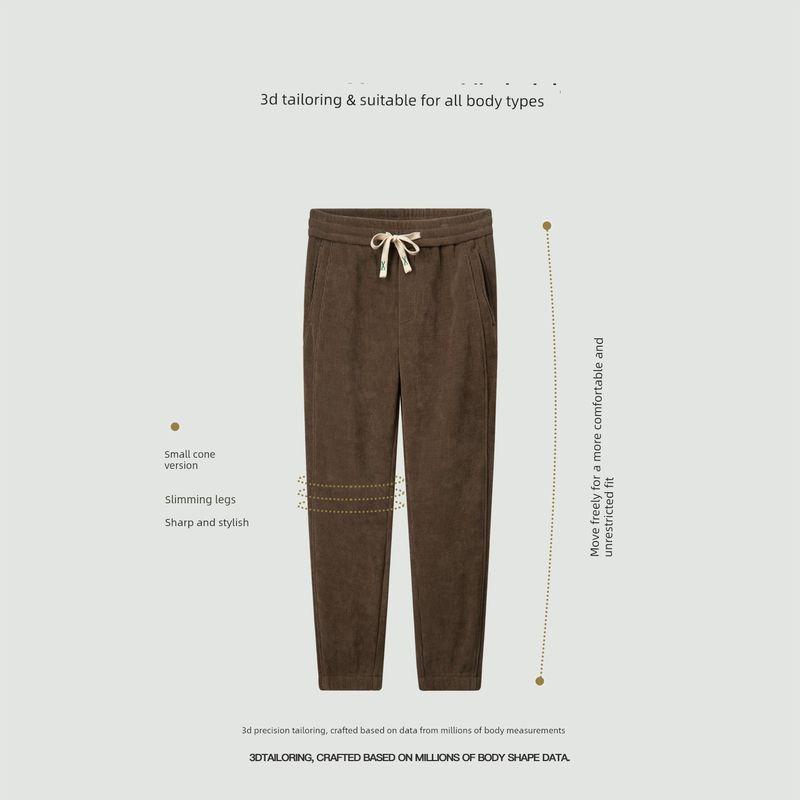 Thousand Paper Cranes 2025 Autumn/Winter New Men's Casual Pants Versatile Simple Fleece-Lined Thickened Straight-Leg Long Pants Men's 318