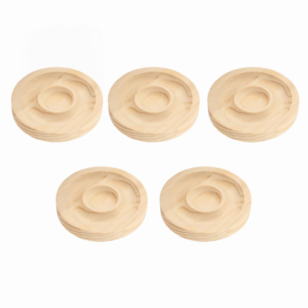 5pcs Solid Wood Bracelet Display Tray Round Shape Jewelry Organizer Tray For Bracelets