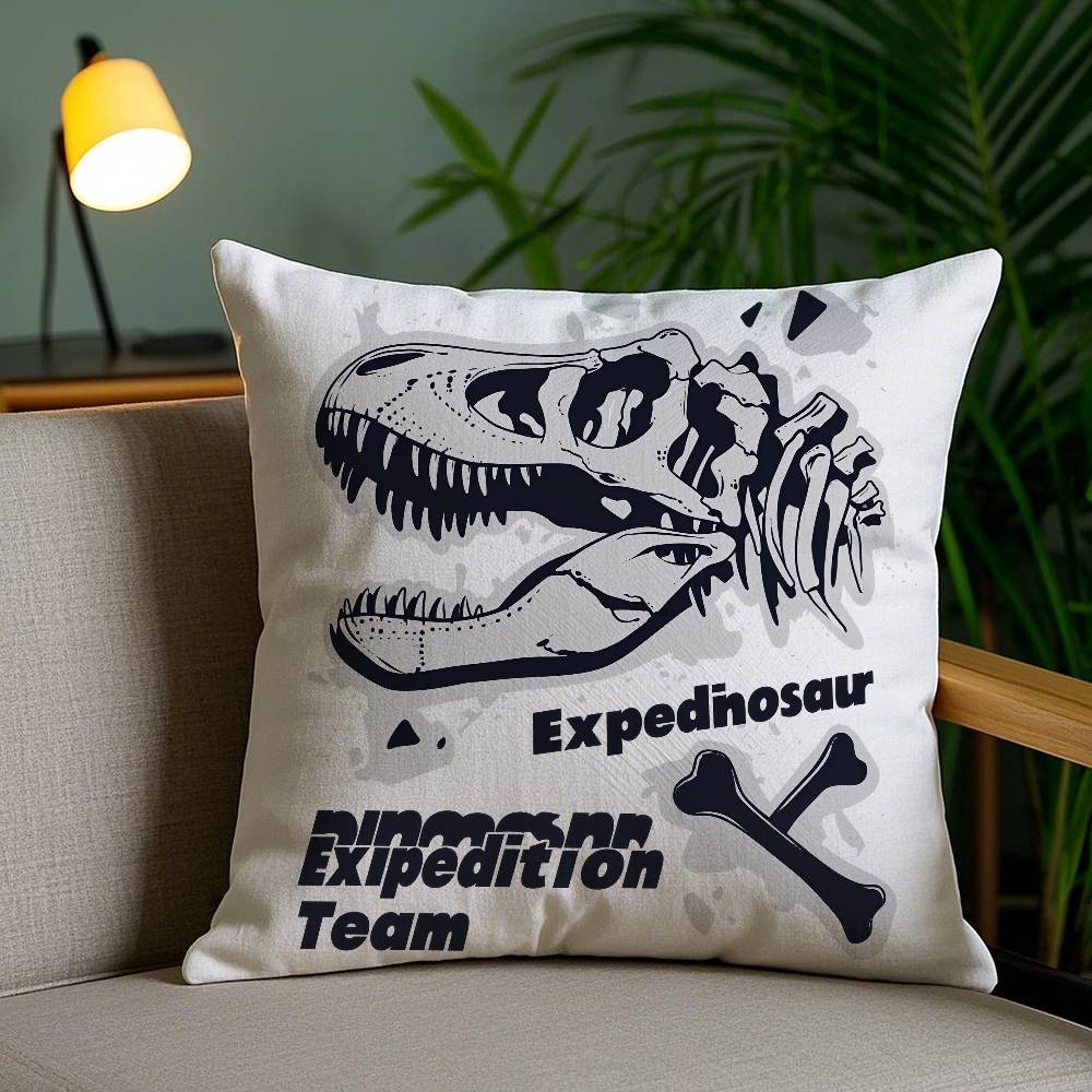 Federa per Cuscino Dinosauro Peluche Corto Stampa Double-sided Quadrata Copricuscini Decorazione Cuscino Divano Casa