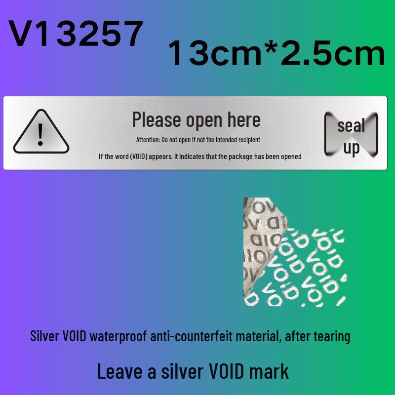 VOID Anti-Counterfeit Tamper-Evident Self-Adhesive Seal Sticker, Long Strip, Disposable