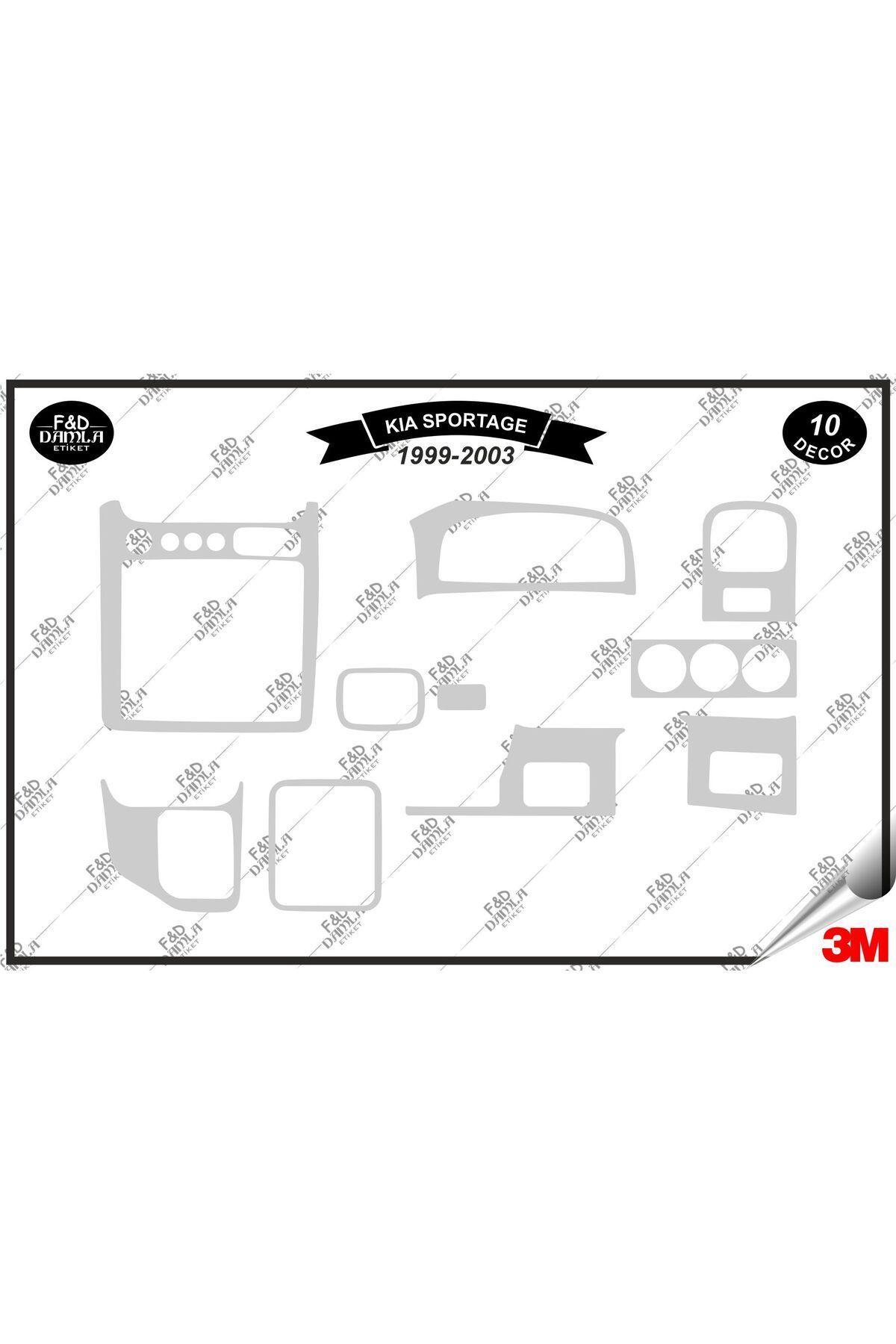 

Kia Sportage 1999-2003 Torpido Konsol Trim Göğüs Maun Kaplama Set 10 Parça Gümüş