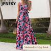JPNTKY Mode Sommer Frühling Ärmellos U-Ausschnitt Blumendruck Lässige Kleider