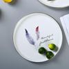Elegant Gold-Rimmed Ceramic Round Plate for Steak, Pizza, and Vegetables - Japanese Tableware
