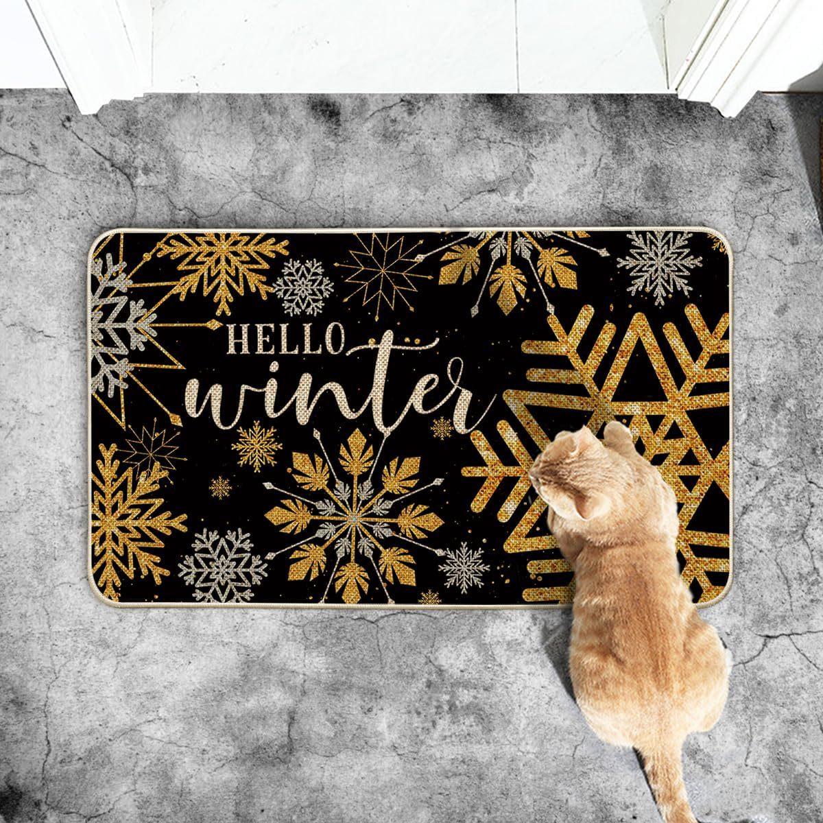 

Рождественский кухонный коврик Бытовой кухонный водопоглощающий и грязеотталкивающий длинный двухкомпонентный набор коврик для ног декоративный коврик для пола 40*60cm