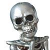 2 Pcs Gothic Skeleton Figurine Creepy Halloween Skull Statue Realistic Resin Tabletop Ornament for Home Office Bookshelf Indoor Decoration