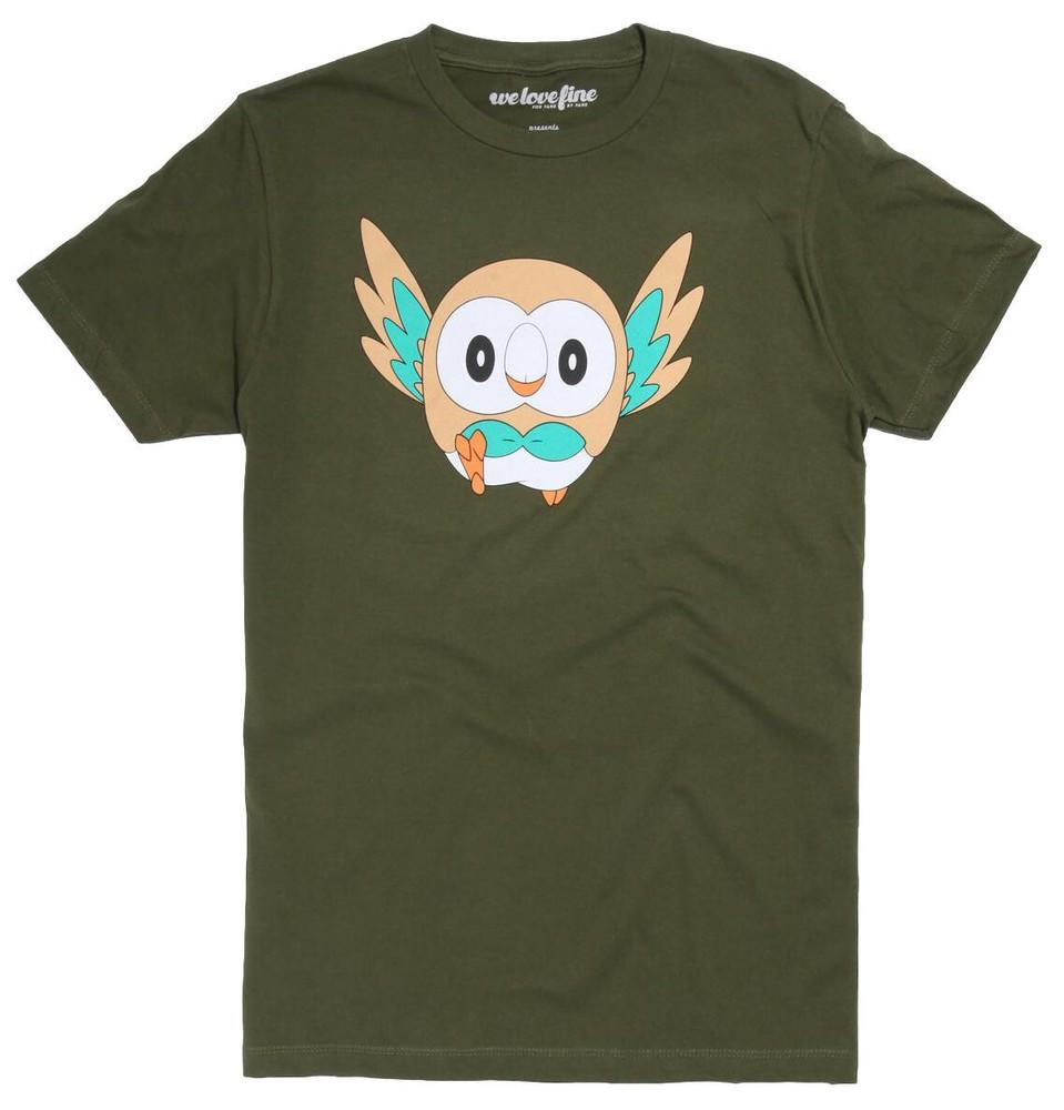 

Pokemon Rowlet Men s Olive Green Graphic T-Shirt New L