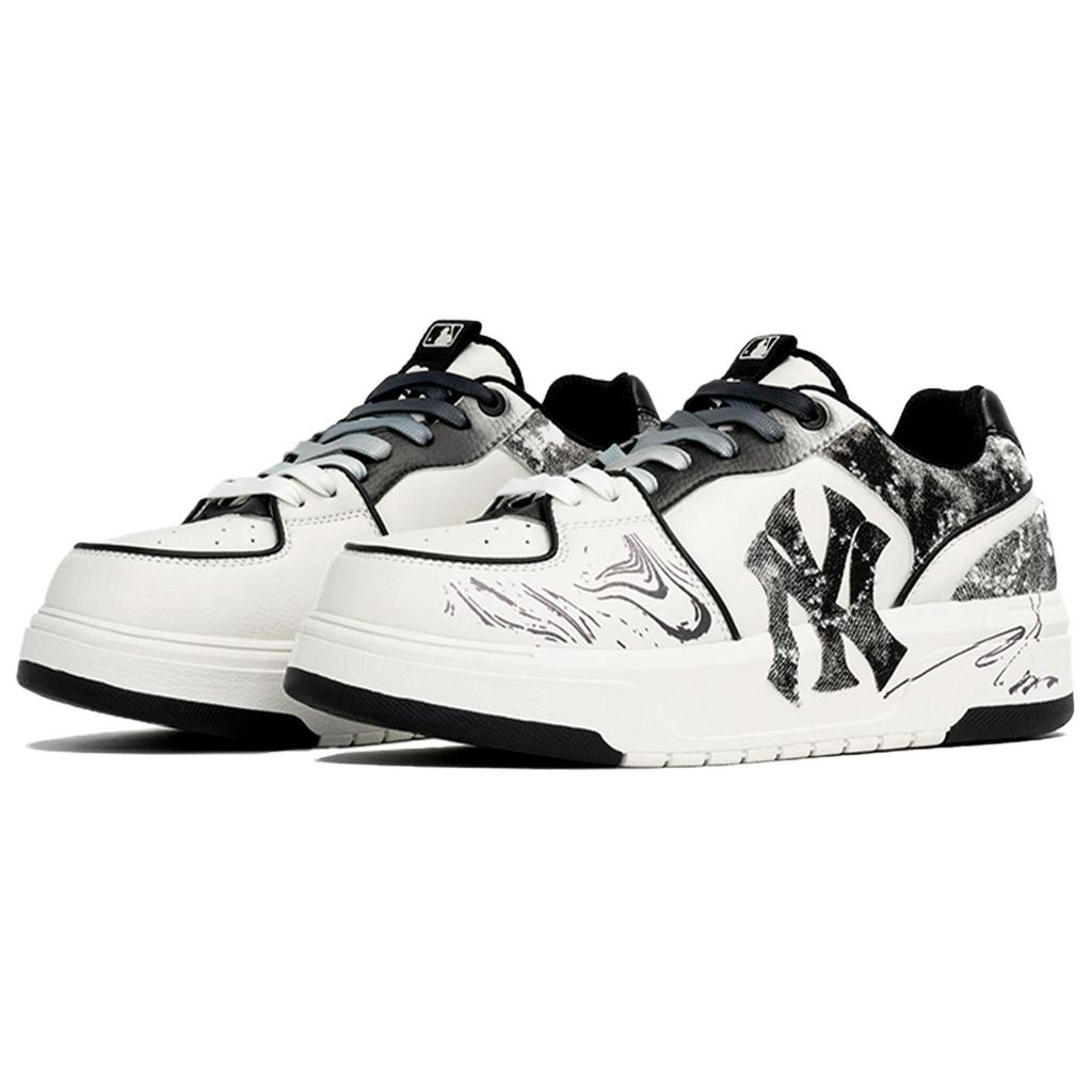 MLB Chunky Liner Wan Hua Nong, Mo, Shopping Bag Abrasion Resistant Low top Skateboard Shoes Unisex Black White 3ASXCA12N-50WHS(Team113-BOX)
