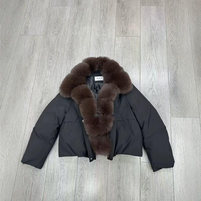 Womens Short Winter Parka With Detachable Faux Fur Collar Thick Warm Cotton Coat Loose Fit Cold Weather