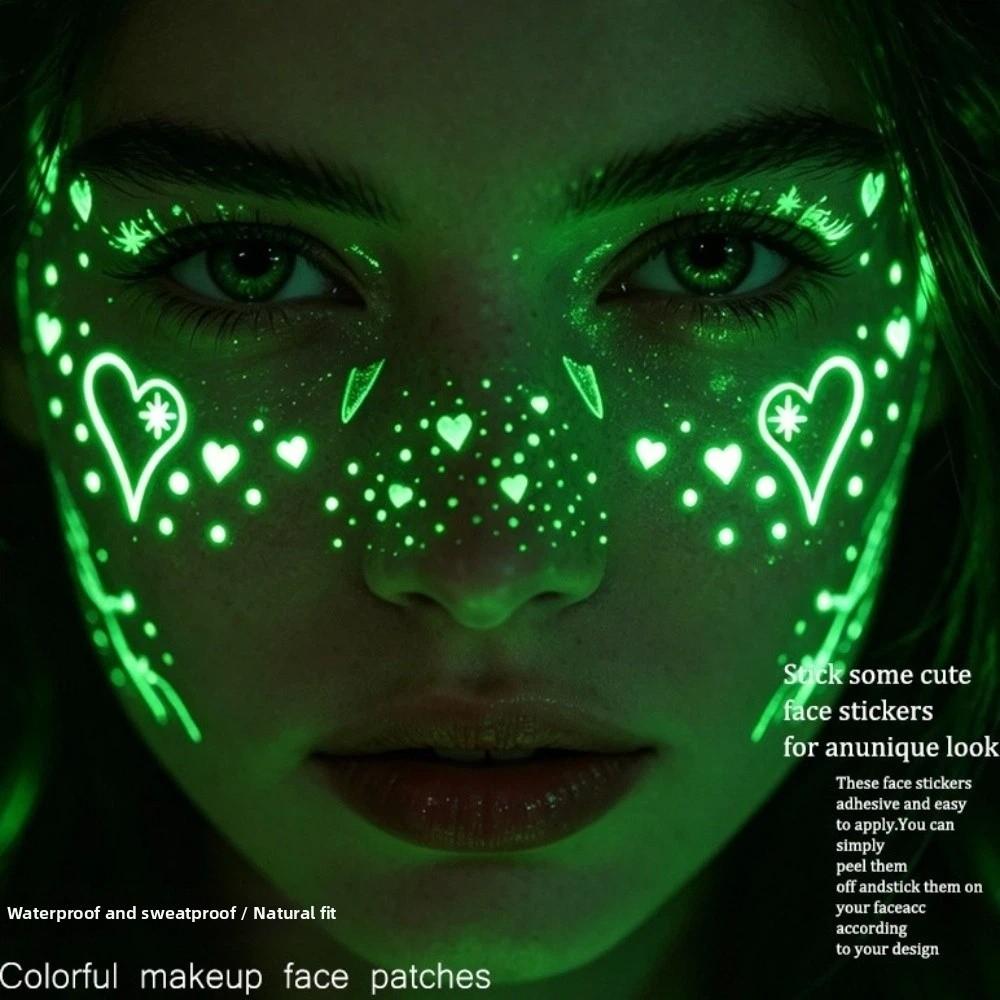 Sparkle Luminous Freckle Tattoo Star Heart Face Tattoo Sticker Face Temporary Tattoo Make Up