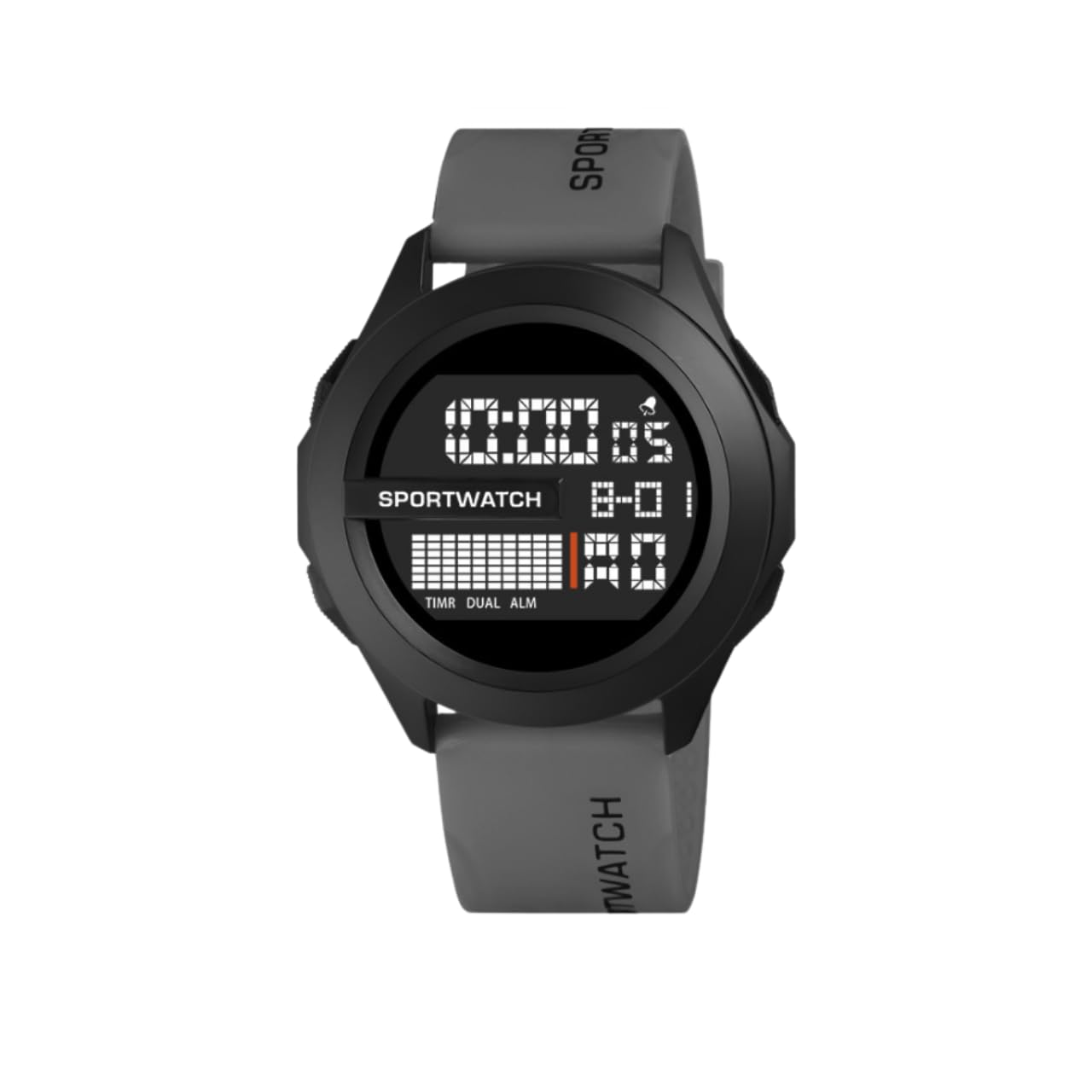 

Waterproof digital watch for men, women, and kids. Simple design with alarm, gold strap, and easy-to-read stopwatch. Affordable and stylish for