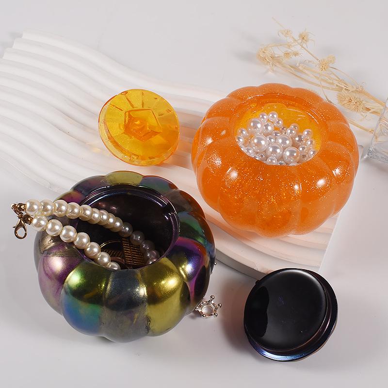 Pumpkin Storage Box Mold Halloween Pumpkin Silicone Jewelry Box Mold Storage Box Container Mold With Lid