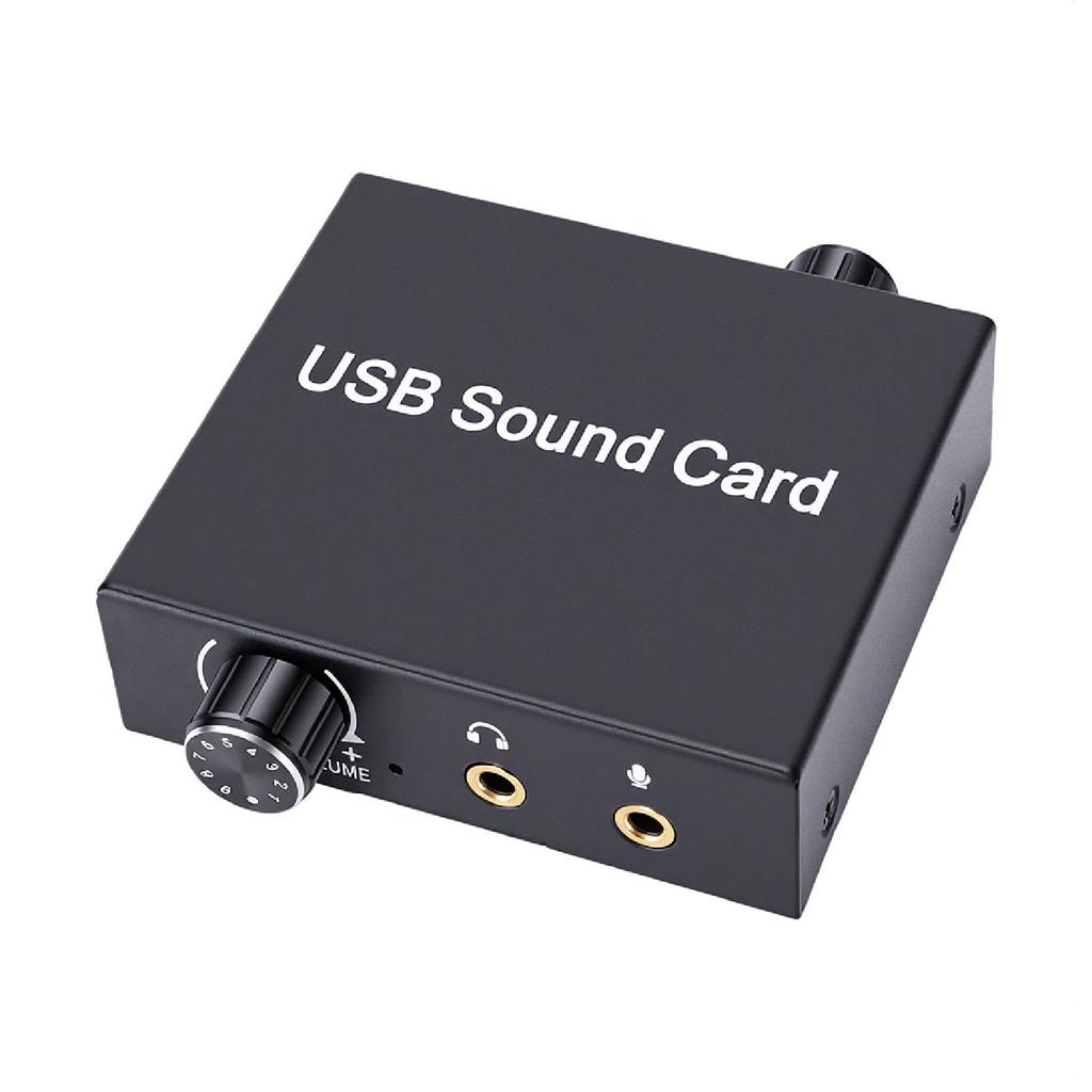 External USB Sound Card 16Bit 48KHz Playback USB to Sound Jack Sound Card Adapter with 3.5mm Jack for PC Laptop